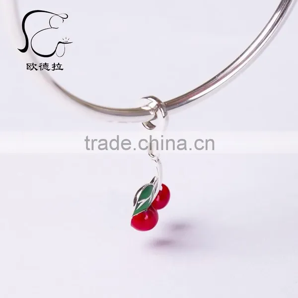 Leaves Enamel Silver Initial Letter Pendant photo-2