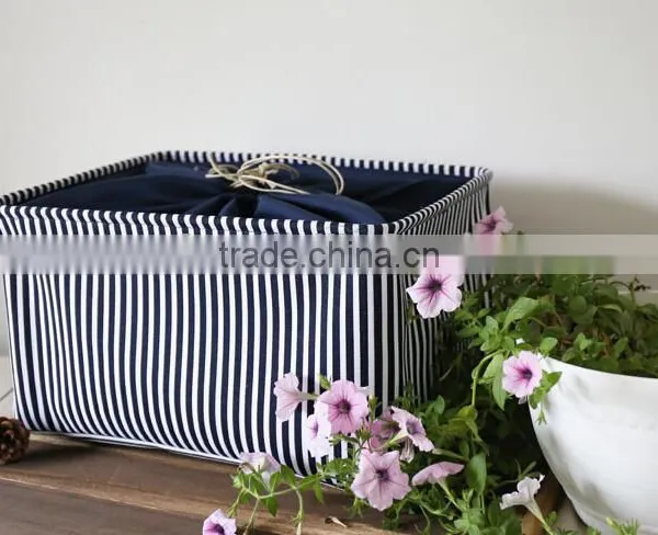 YIWU RODA 100% Canvas Fabric Flax Handle Foldable Storage Box photo-3