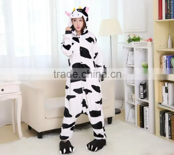 New Design Hooded Plush Cow Onesie Pajamas Adult Animal Pajamas Lovely Onesie Costume photo-5