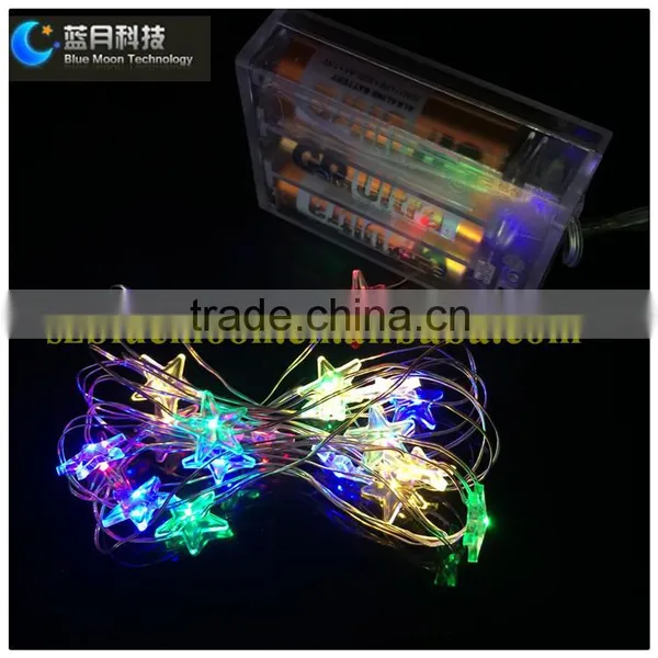 Long Life Time 3AA Battery Operated Copper Wire Star Light PVC Material With Transparent Lead Wire photo-3