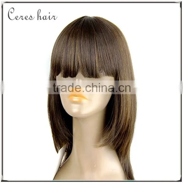 Shoulder Length New Arrival Style Dark Blonde Color Silk Base Human Hair Full Lace Wig photo-3