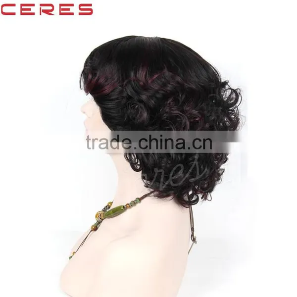 R1B/118# Ombre Color Wig High Temperature Flame Retardant Synthetic Curly Wig photo-4