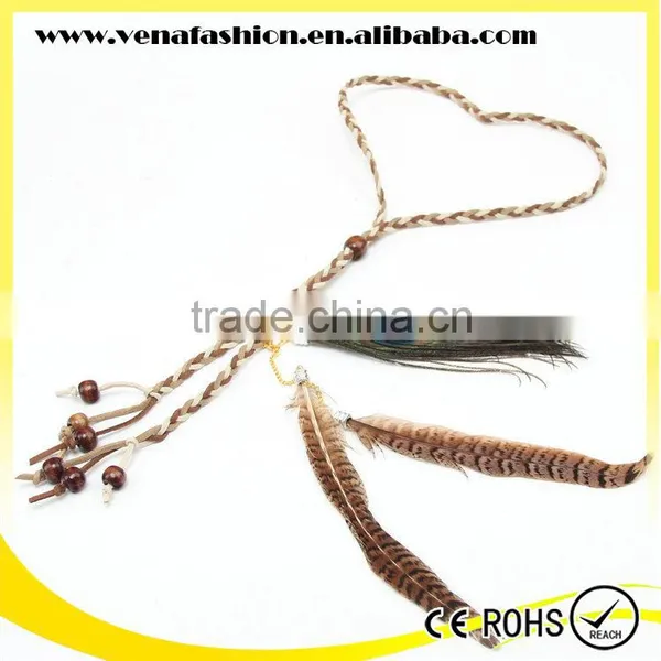 Peacock Feathers Peruvian Curly Braiding Braid Hair Band photo-6