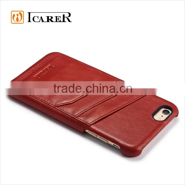 ICARER Back Cover Genuine Leather Case For IPhone 6 With Card Slots photo-2