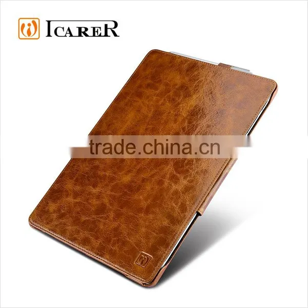 ICARER Genuine Leather Case for Microsoft Surface Pro 4 Flip Cover With Stand Function Vintage Series photo-3