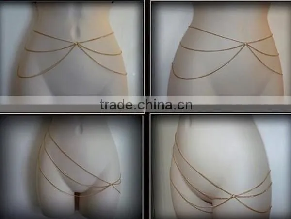 Africa Women Simple Fashion Three Layers Sexy Bikini Waist Belly Body Chain Body Chain Jewelry photo-2