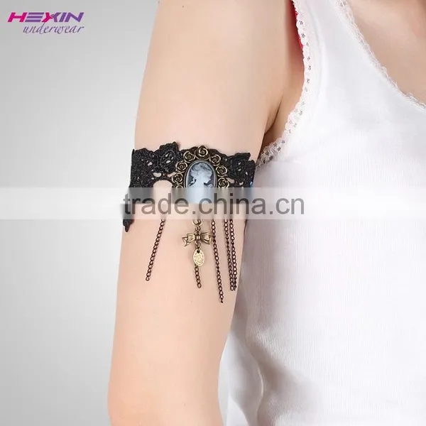 Gothic Lace Handmade Tassel Gothic Beads Drop Chain Bracelets photo-6