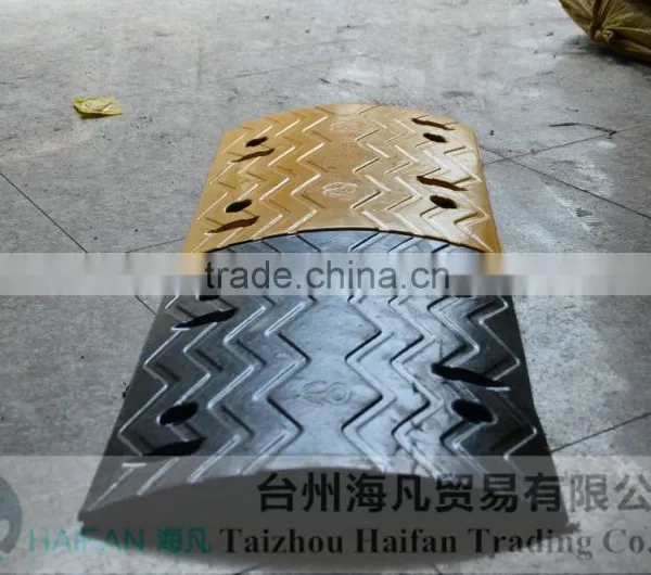 1000*380*50mm High Quality Hot Sell Rubber Speed Hump for Crossing/heavy Strength Rubber Speed Hump Used on Road for Safety photo-3