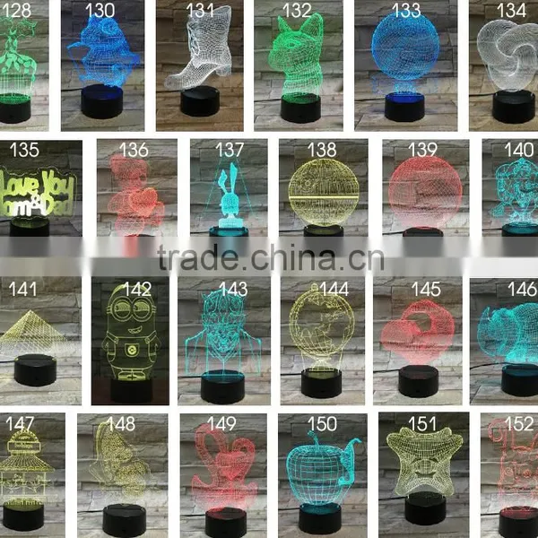 2016 New 3D Optical Night Light 7 Light Colors 10 LEDs AA Battery or DC 5V Mixed Lot With IR Remote Control Factory Wholesale photo-6