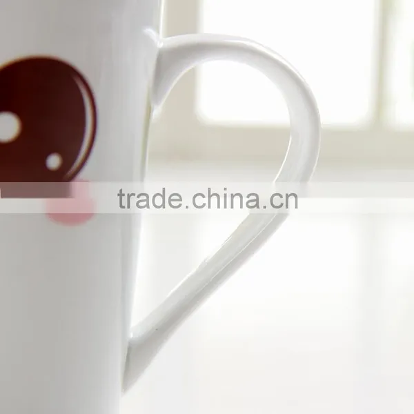 12 oz White Smiley Faces Ceramic Mugs photo-3