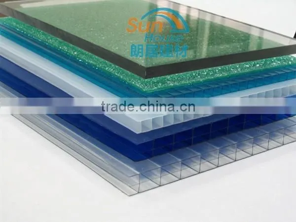 Density Decorative Plastic Building Product UV Protection Hollow Polycarbonate Twin-wall Sun Sheet