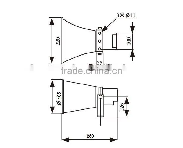 YH150T 20W With/without Transformer ABS Small Good Widely Used Horn Speaker photo-4