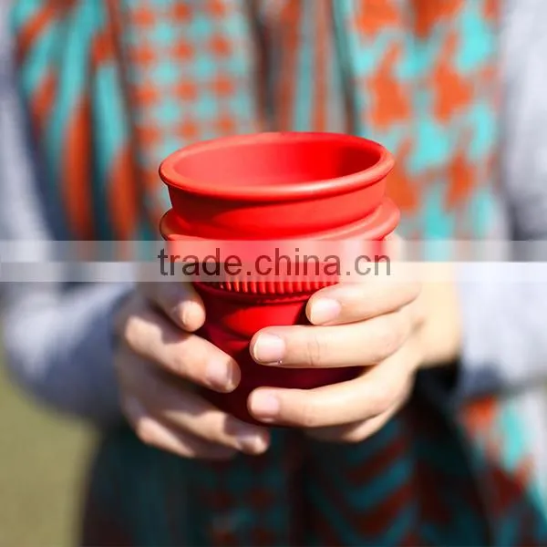 Folding Design Heat Resistant Food Grade Silicone Tea Cup For Office photo-5