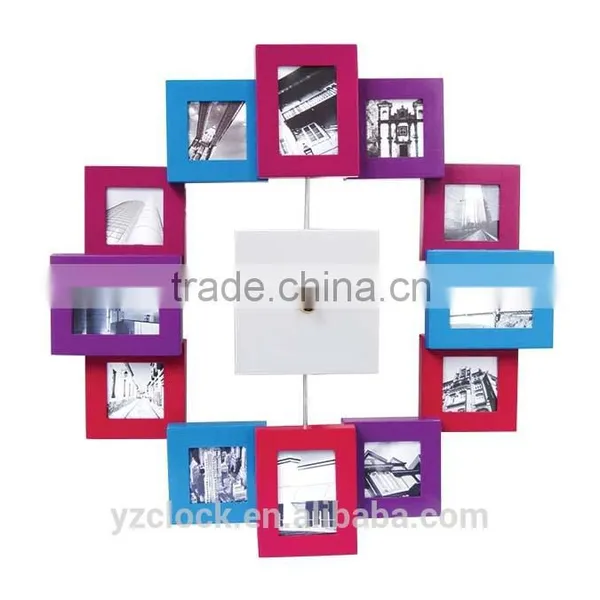 2015 Color Frame Wall Clock With 12 Photo photo-3