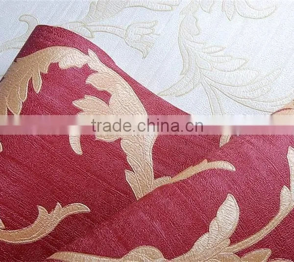 Deep Embossed Pvc Wallpaper /wall Murals With Decorative Flowers photo-3