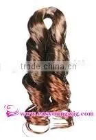 Hand-made brown body wave hair extension,synthetic braids hair bulk pieces