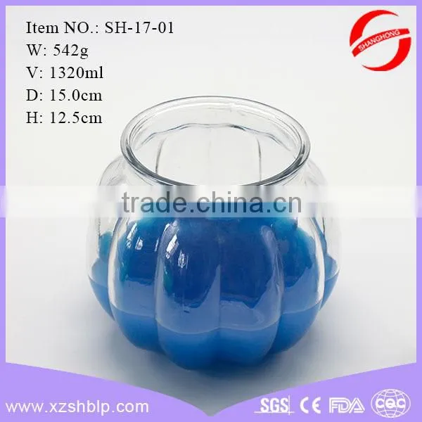 Clear glass candle holder with lid