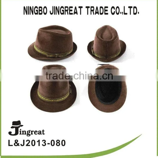 Winter Hat Polyester Fabric With Bow Vintage Fedora Hat