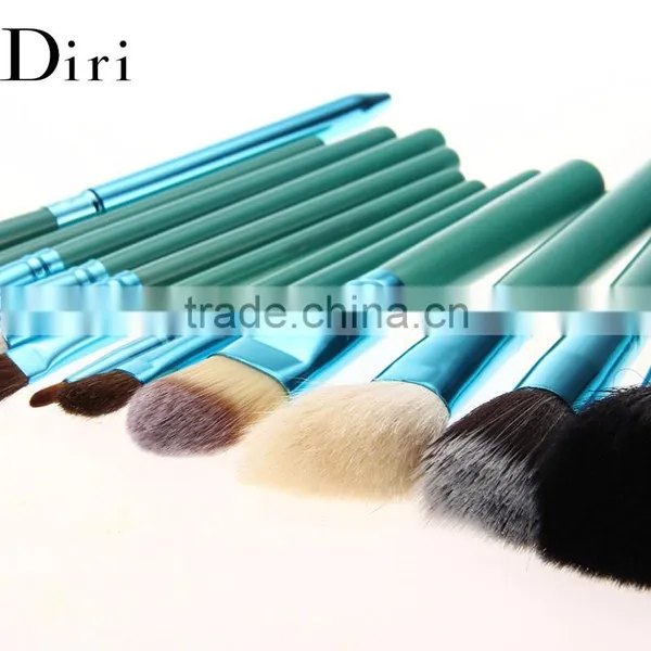 Wholesale Makeup Brush Set 12 Pcs Leather Cup Green photo-5