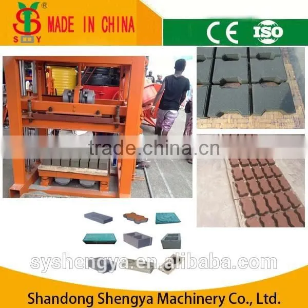 Shengya QT4-30 Diesel Power Baking-free Concrete Block Making Machines Small Scale Industries in India Images China Product photo-2