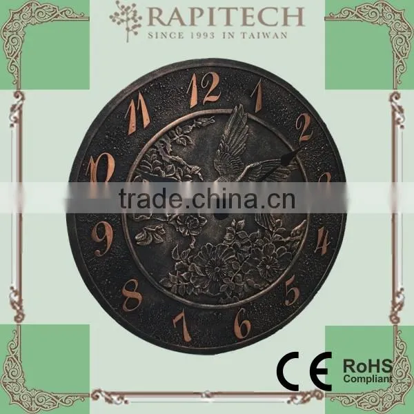 Indoor Outdoor Home Decorative Polyresin Garden Clock photo-2