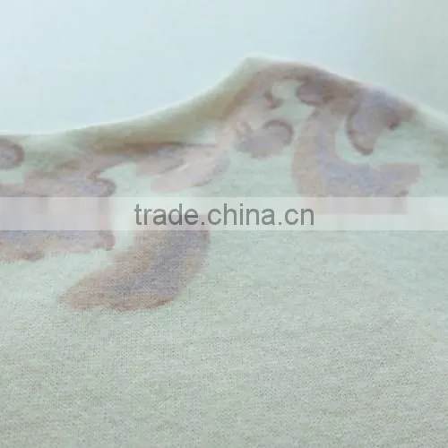 Lady Half Sleeves Print Woolen Dress With V-shape Neckline photo-4