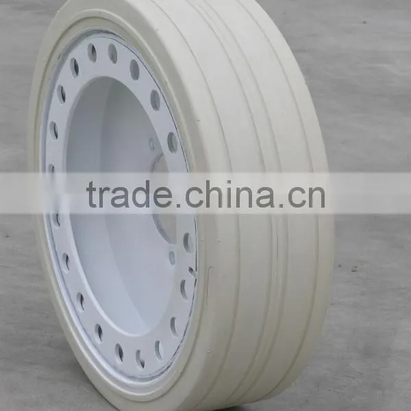 Solid White Tires, Solid Tires With Rim With Brake,6.00-9 Solid Tire