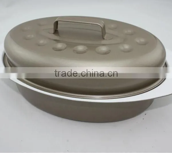 Cookware Chicken White and Black Ceramic Roaster Pan photo-5