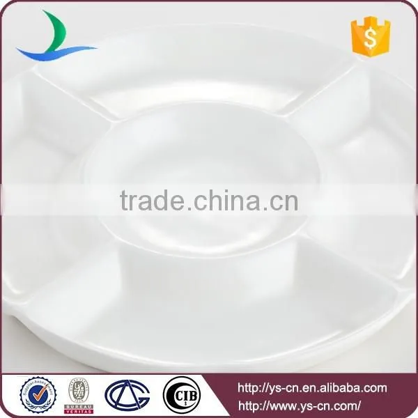 White Porcelain Eco 5 Compartment Sectional Dinner Plates photo-2