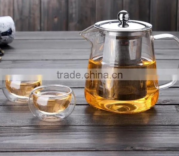 450ml/700ml Borosilicate Glass Teapot Heat Resistant Glass Teapot With Stainless Steel Filter photo-2