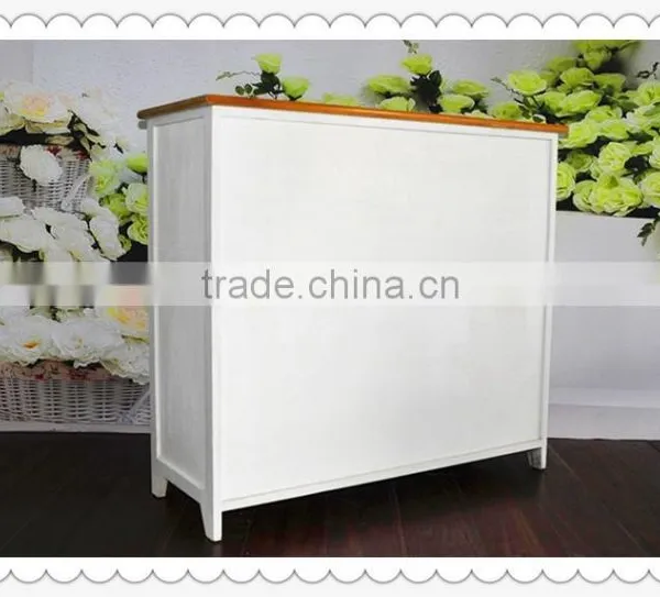 Antique White Wooden Cabinet With Willow Drawers for Home Decoration photo-5