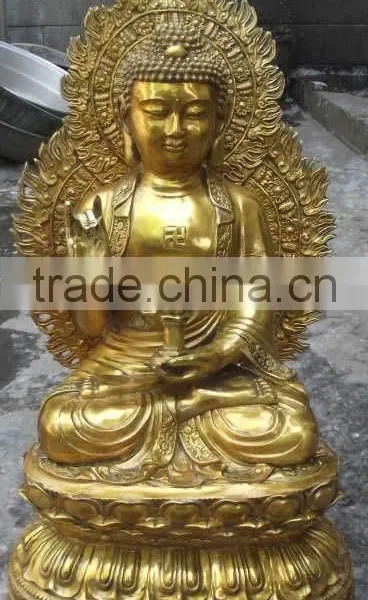Brass Sitting Buddha Statue on Elephant Statue photo-2