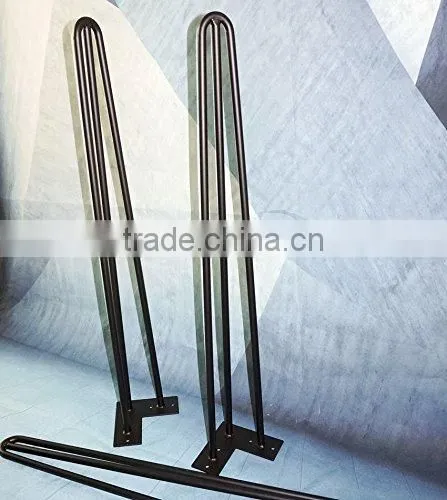Factory Price Sale Matt Black Cast Iron 28 Inch Metal Hairpin Leg for Wood Furniture photo-5