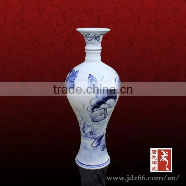 Hand Painting Excellent Quality Blue and White Porcelain Ceramic Liquor Bottle for Home Decoration photo-2
