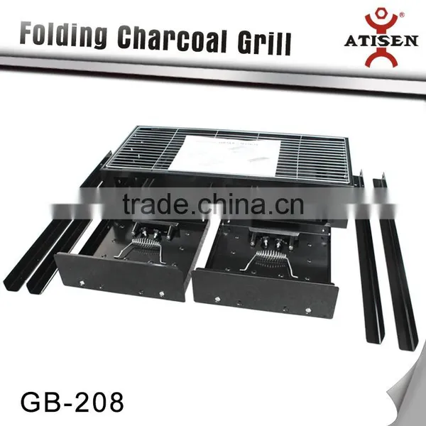 PORTABLE CHARCOAL BBQ FOLDING BARBECUE TRAVEL PICNIC OUTDOOR CAMPING GRILL photo-2