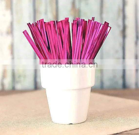 Plastic Coated With Metallic Wire Twist Ties for Plastic Bag Packing photo-4