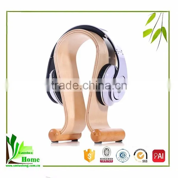 China Manfacturer Natural Bamboo Cheap Headphone Stands photo-5