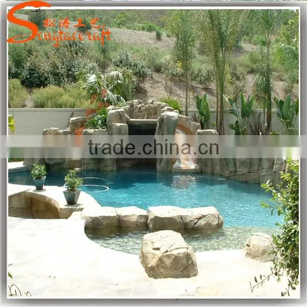 Garden Home Decoration Artificial Fiberglass Rock Waterfall Used Water Fountain for Sale photo-2