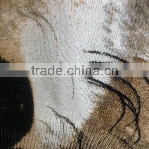 Women's V-neck no Hand Feeling Reactive Printing 100% Cotton Cardigan Sweater photo-5