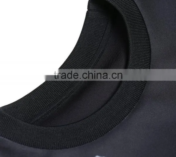 Fashion Printing O-neck Long Sleeve Black Thin Pullover Jersey t Shirt for Men photo-3