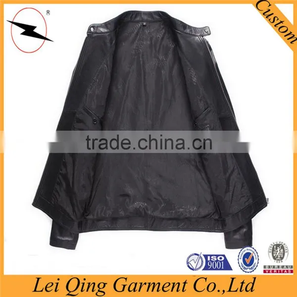 Latest Fashion Design Black Leather Men Winter Coat Fur Clothing Men Coat photo-3