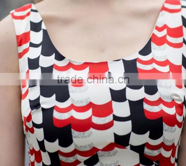 Ladies's Summer Fashion Chiffon Printed Dress in Casual Dress Slim Fit Sleeveless Long Dress Casual Skirt photo-4