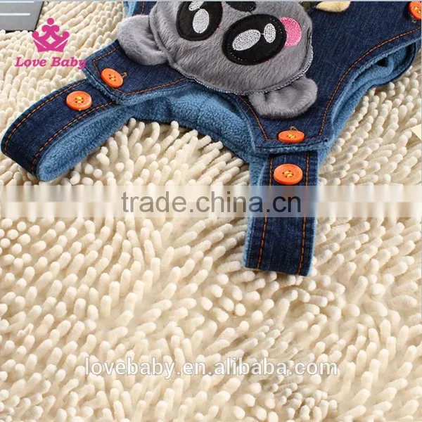 Baby Boy Cutting Bear Winter Sling Denim Trousers Korean Fashion Design Pants Fit 1-2-3T Kids photo-3