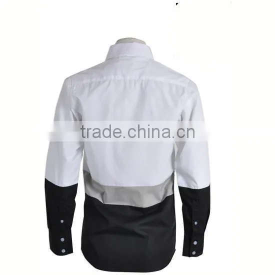 Wrinkle Free CVC Fabric Custom Designer Logo Printing for Men White Short Sleeve Shirt photo-4