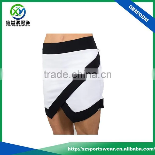 New Design Irregular White With Black Sexy Sport Skirt , Custom Lady Golf Skirt photo-2