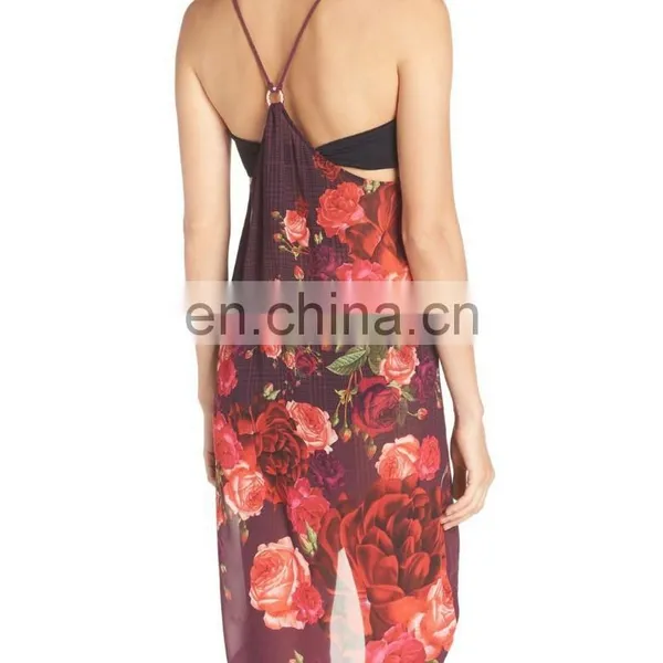 C53 Rose Floral Cover Up Beach Dress photo-3