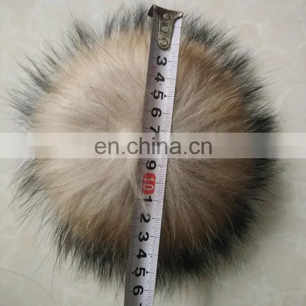 High Quality Big Colored Raccoon Fur Ball for Beanie Hats and Bag Charm photo-4