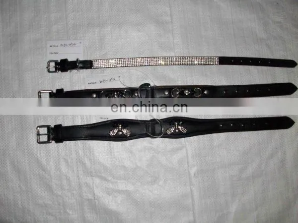 Rhinestone Leather Dog Collars