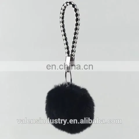 Customized Design OEM/ODM Wholesale Faux Fur Pom Poms Www Pom Com Keychain Girls' Bag Accessory Car Pendant photo-3