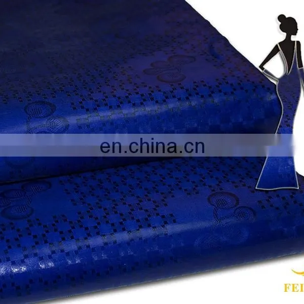 2017 Latest Design Bazin Brocade Styles For Ladies Royal Blue Color African Women Clothing Shadda Brocade Wedding Fabric photo-3